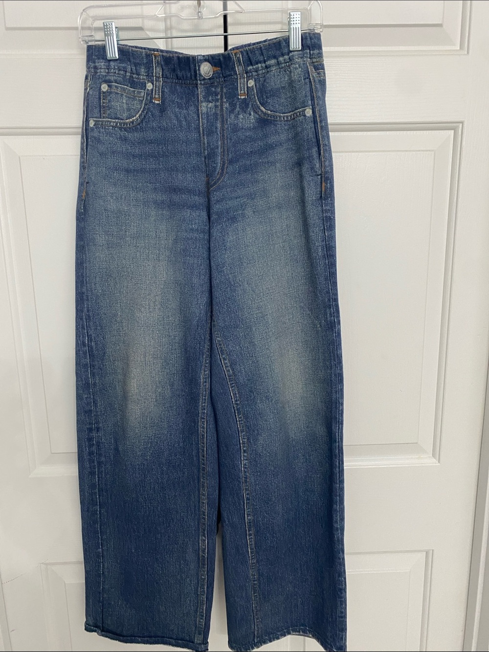 rag & bone Medium Blue Wide-Leg Jeans